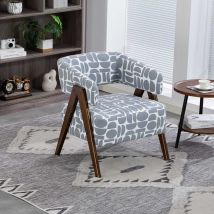 Westwood Fabric Tub Chair Ftc01 White Grey Geometric Pattern