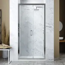 Porta Doccia A Libro Loira Silqua By Mobo Trasparente Spess. H 195 X 96/100 Cm - Spazio Ingresso 69 Cm
