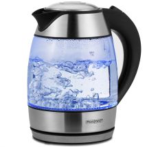 Deuba - Monzana Light Up Cordless Glass Kettle Blue Led See Through 1.8l Bpa Free