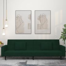 Devenirriche - Schlafsofa 2-sitzer Mit 2 Kissen Dunkelgrün Samt Vidaxl86306