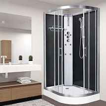 Vidalux Pure 1200 Left 1200 X 800 Shower Cabin Black Glass