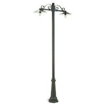 Lampada Palo Due Luci Per Giardino Colore Grigio Per Esterno Linea Antique Livos
