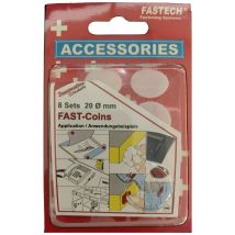 Fastech - Punti A Strappo Da Incollare Lato Morbido E Lato Rigido (ø) 19 Mm Bianco 8 Sets Fast-coins Ps14 White 19mm 4