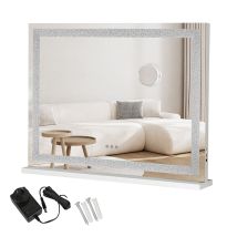 Emitto Tabletop Touch Crystal Vanity Mirror Makeup Usb Led 80x62cm Large