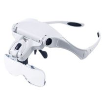 Vergrößerungsbrille Mit Freihändiger Beleuchtung, Kopfband Mit 2 Led-leuchten Für Freizeit Und Lesen, 5 Austauschbare Linsen (1,0x Bis 3,5x) A+