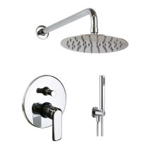 Set Completo Doccia Con Soffione Pioggia Pollini Design B471377239r Cromo