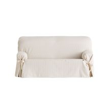 Eysa Bianca - Copridivano Con Fiocchi In Cotone, Beige (ecru) 2 Posti, 140 - 180 Cm