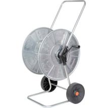 Avvolgitubo carrellato in acciaio zincato – Capacità 110m per tubi da 1/2" e 80m per tubi da 3/4" – Giardino e piscine