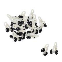 30pcs Sliding Curtain Track Roller Hook Wheel Window Sliding Pulley Sheer Curtain Roller Plastic Black And White
