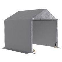 Abri De Jardin Pour Vélo Et Moto 2 X 2 M Structure Acier Galvanisé Et Toile Pe Imperméable Gris - Pangivo