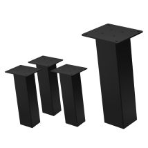 Ml-design - Lot De 4 Pieds De Table Inclinés H30 Cm, Noir Brillant, En Acier Laqué Époxy, Profil Carré 8x8 Cm, Design Forme En I Rectiligne, 