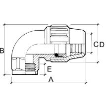 Jimten - Codo 90° Rosca Hembra Pe J-71 Medidas: Ø90mm X 3'