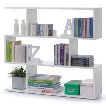 Estantería baja Athena blanca – Tablero de partículas melaminizado – 97 cm alto x 110 cm ancho x 25 cm profundidad