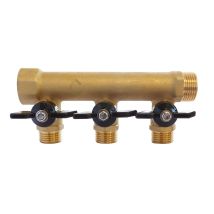 Somatherm For You - Brass Collector Con Mini -twin Integrato - 3 Maschi Inizia 15/21-20/27 Input Femmina - Output Maschile 20/27