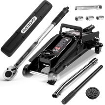 Deuba - Car Jack Trolley 3 Ton Lift Hydraulic Torque Wrench 1/2' Tool Heavy Duty Set New