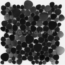 SYGMA GROUP – Piastrelle mosaico in acciaio inox Fidji Noir 30x30 cm – Superficie 0,09 m² – Spessore 6 mm