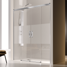 Duschwand Für Nische Mit 2 Schiebetüren Glasé - 6mm / 175 Cm / Mit Sichtschutz