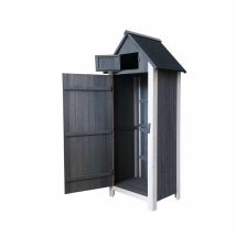 Armario Multiusos Para Jardín Gardiun Kylie Gray 54x77x179 Cm En Madera Con Puerta Abatible Cubierta Asfáltica