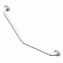 Barra De Acero Inoxidable Acodada 135° 400x400 Mm Akw Con Recubrimiento Epoxi Blanco - 01243wh-ls