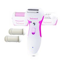 3 En 1 Epilateur-rasoir-râpe Techwood Trep-351 240v Avec 2 Têtes De Rechange - Lumière Éclairant La Zone Traitée