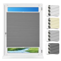 Allesin Store Plissé Alvéolaire Occultant Sans Perçage Klemmfix, Thermo Isolant,gris 50x110cm, , 100% Occultant, Protection Thermique, Phonique Et 