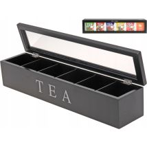 Caja De Almacenamiento Excellent Houseware Negra 43 Cm Madera