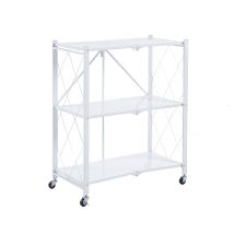 Catter House - Estantería Metálica Plegable Catterhouse Kim 84 - 71,5x36x84 Cm Estantería De Almacenaje Color Blanco Con Ruedas Y 3 Baldas Soporta 