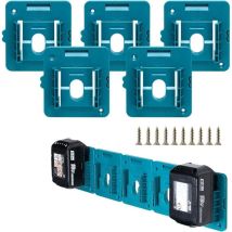 Lot De 5 Supports De Batterie Pour Batterie Makita 18 V, Support Mural Adapté Pour Bl1860 Bl1850 Bl1840 Bl1830 (avec 10 Vis, Sans Batterie)