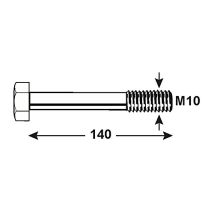 Connex Kl4081140 Ecrous Hexagonaux M10 X 140 Mm Galvanises 1000 G