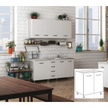 Kit Küchen-unterbau 2 Türen Cm.80x50x85h Weiss Ohne Waschbecken