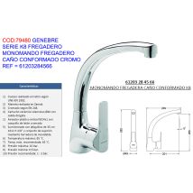K8 Einhand-waschtischarmatur Mit Form Cr61203284566 - Genebre