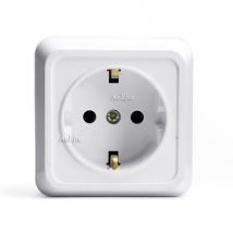 Prise En Saillie Avec Terre - Prise Murale Avec Protection Enfants 250 Vac 16a Ip44 2 Pôles - Bloc Prise Saillie Intérieur - Prise De Courant Avec 