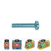 Caja 250 Unid. Tornillo Metrica Alomado Philips Din/ref 7985 Ø6x20mm Zincado Celo