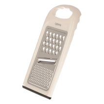 Grattugia Universale in Acciaio Inox 28 cm – 100% Acciaio Inossidabile – Corpo Plastica ABS Bianca – Base Antiscivolo