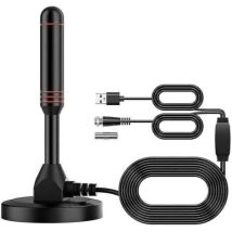 Antenne Tv Hd Numérique - Comprend Une Base Magnétique Et Un Câble Coaxial - Antenne Tv Antenne Tv Terrestre - Intérieure Ou Extérieure