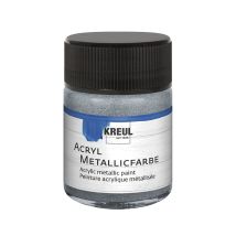 77572 - Acryl Vernice Acrilica Argento Vaso Di Vetro 50 Ml Vernice A Base D'Acqua, Opaca E Cremosa Con Un Effetto Metallico Glamour Si Asciuga 