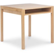 Privatefloor – Square Dining Table – Natural Wood – Solid Oak Legs – 80 cm x 80 cm x 77 cm