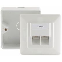 Prise De Connexion S-impuls Cat.6a, Double, Ap/up, Blanc Pur