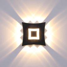 Applique Parete Led Cob 18w, Alluminio Ip65, 3000k Bianco Caldo, Per Interni/esterni/giardino, Nero [classe Energetica A++]
