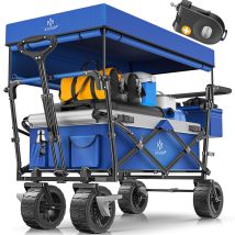 Kesser Carro De Mano Plegable Gt9000 Carretilla De Mano Con Techo Carro De Transporte Incl. 2x Sistema De Correas De 3 Puntos Plegable Hasta 80 Kg 