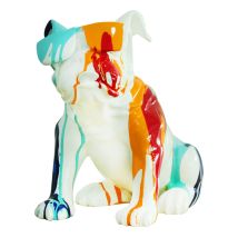 Kuateh - Statuetta Decorativa Cane Bulldog Seduto Kuatéh In Poliresina 40x23x34 Cm Multicolor