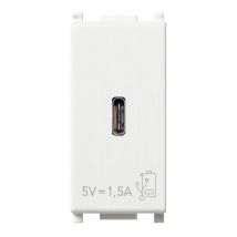 Vimar Plana Alimentatore Usb C 5v 1.5a Per Dispositivi Elettronici 1 Uscita Usb C Frontale Colore Bianco 14292.c