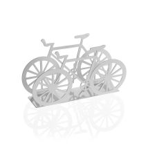 Servilletero metálico en forma de bicicleta blanco – 16,5 cm x 4,5 cm x 9,5 cm – Versa