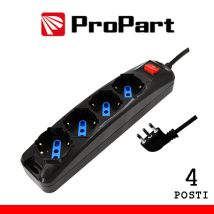 Multipresa 4pos Bipasso/schuko Spina16a +interr. Nera