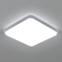 Plafón Led 32w 3600lm, Impermeable Ip54, Luminaria De Techo Para Baño Cocina Pasillo Balcón 25cm - Luz Blanca 6500k - Comely