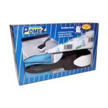Kit de limpieza Piedra Mister Pomez – 6 bloques de piedra pumita – Mango ergonómico – Paño de microfibra