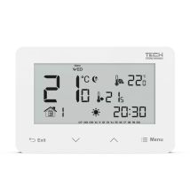 Kabelgebundener 230-v-raumthermostat Mit Zwei Leistungsstufen (glasfront) St-293z V3 Weiß
