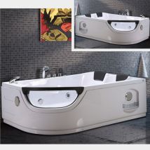 Bagno Italia - Vasca Da Bagno Idromassaggio 8 Getti 180x120 Cm Ozonoterapia E Cromoterapia Versione Sinistra