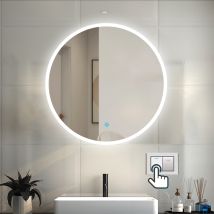 Ocean Italy - Ocean Specchio Bagno Rotondo Da Led 90×90cm, Antiappannamento, 3 Temperature Colore