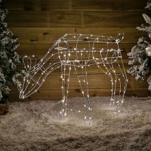 Festive Productions - 63cm Outdoor Twinkling Led Grazing Reindeer Christmas Decoration In Warm White